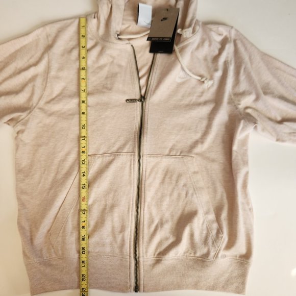 NIKE Oatmeal Women's Full-zip Hooded Sweatshirt Gym Vintage Easy, Small - Picture 10 of 12